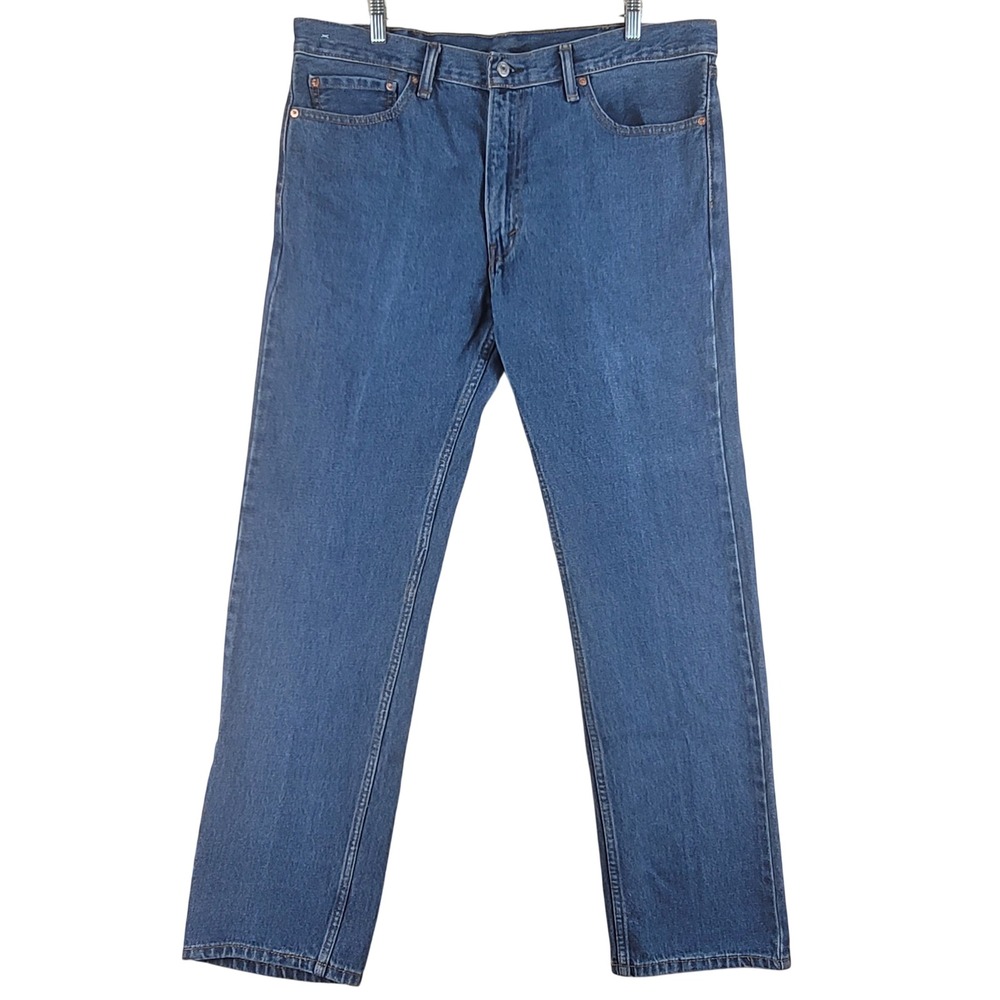 Levi's 505 Regular Fit Jeans Mens 38x32 Blue Straight Leg Denim Workwear Utility